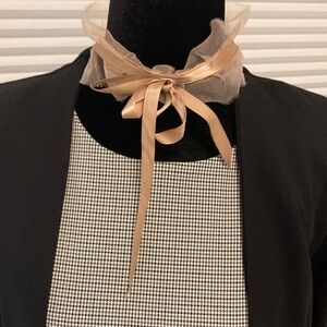 H&M Black & Tan Tailored Checked Midi Dress